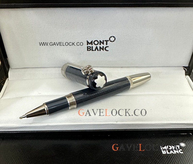 NEW! Copy Mont blanc Sir Arthur Conan Doyle Rollerball pen Blue&Silver